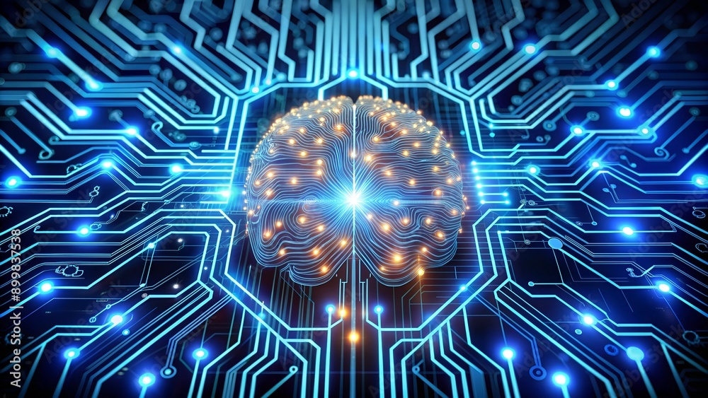 Poster neural circuit and electronic cyber brain in quantum computing system - ai technology, biotechnology