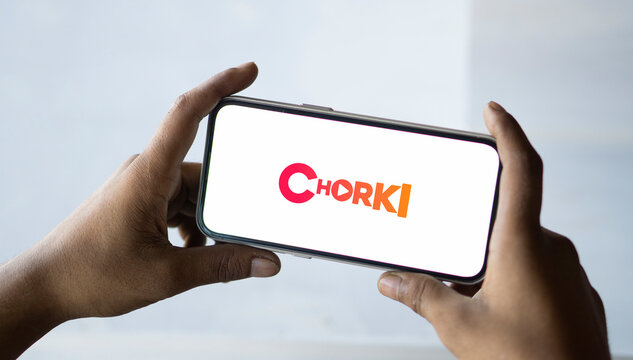 Dhaka, Baangladesh- 27 July 2024: Chorki logo is displayed on smartphone. Chorki is a Bangladeshi streaming service offering original content.