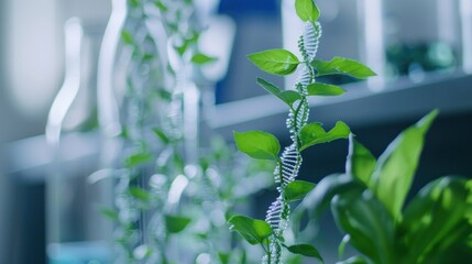 Plant and environment research, DNA, Gene therapy, nature and science biology laboratory AI generated