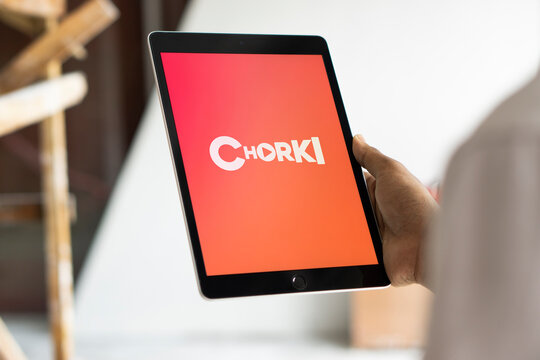 Dhaka, Baangladesh- 27 July 2024: Chorki logo is displayed on iPad. Chorki is a Bangladeshi streaming service offering original content.