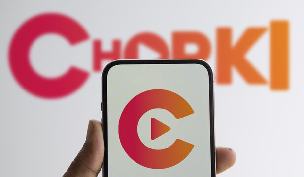 Dhaka, Baangladesh- 27 July 2024: Chorki logo is displayed on smartphone. Chorki is a Bangladeshi streaming service offering original content.
