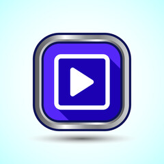 Play Icon Button Design Illustration. Audio or Video Play Media Symbol