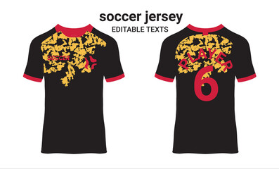 jersey design with black and yellow sport t shirt illustration