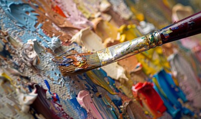 Dynamic brushstrokes in an oil painting using a palette knife for a raw and edgy effect