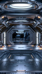 realistic high-resolution photo of spaceship, with detailed background