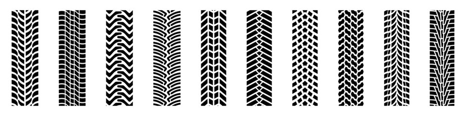 Tire track set. Tire trace collection. © LOBSTER LARRY