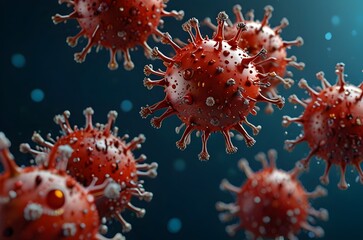 COVID Virus in the Midst of Body Cells: Detailed Illustration