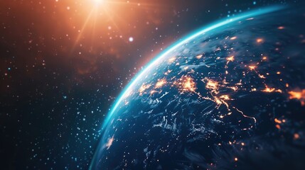 Fototapeta premium planet earth with internet AI generated