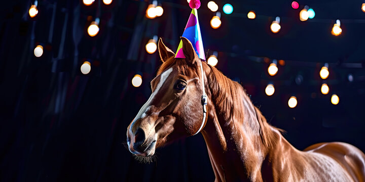 Horse in the circus festive background