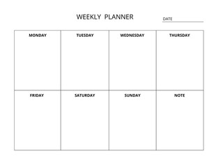 Weekly Planner Monday, Sunday Start Printable to planning design easy to use