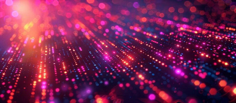 Abstract data streams transformed into intricate patterns of encrypted symbols, Technology background, Big data concept, Binary computer code.