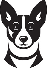 Basenji dog vector icon isolated on a white background. Basenji dog logo illustration.