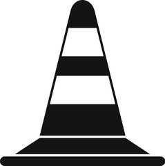 Black and white traffic cone representing safety and precaution