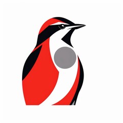 Stylized Red Bird Illustration