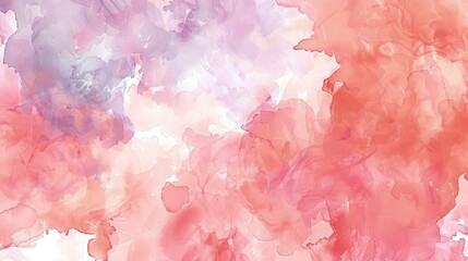 Fototapeta premium Vibrant watercolor texture in shades of pink, coral, and purple provides a dynamic, abstract background suitable for artistic branding or product promotion.