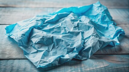 Abstract Wrinkled Blue Fabric on Wooden Surface, texture, blue, fabric, abstract