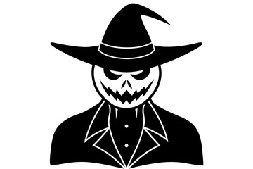 Vector Line Art Halloween Spooky Hat Icon 