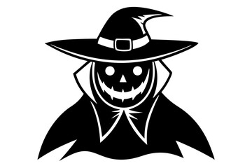 Vector Line Art Halloween Spooky Hat Icon 