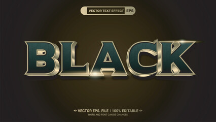 Modern luxury style black 3d editable vector text effect 