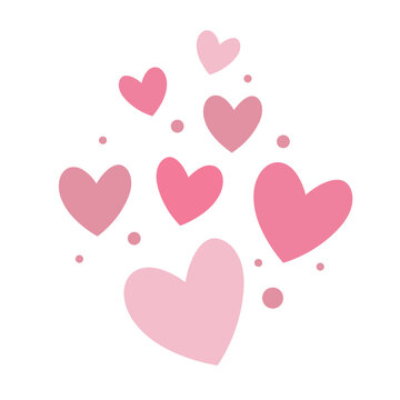 recommend clip art: pink hearts flat vector illustration logo icon clipart