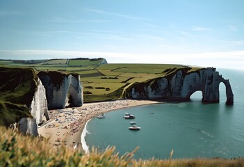 A view of the French Coastline at Etretat