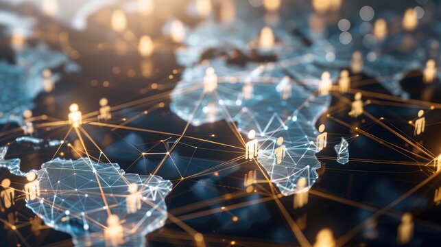Global business structure of networking. Analysis and data exchange customer connection