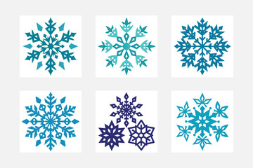 set of snowflakes vector illustration