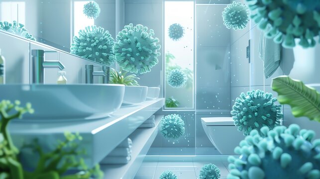 Germs on bathroom ventilation fan Germs, Bathroom Focusing on improper air filtration