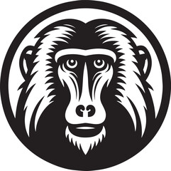 Baboon icon isolated on a white background. Baboon logo illustration.