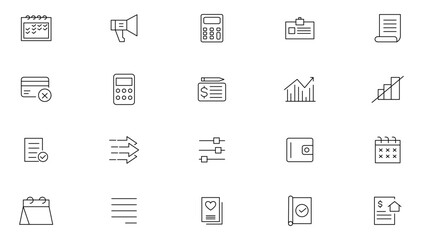 Result line icons set. Laboratory, scientist, equipment, infographics, analysis, skills, advice, support, agreement, document, school, supplies, outline icons collection. Ui thin icons pack.