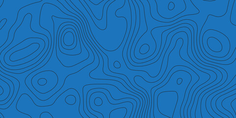 Abstract topographic contour map and geographic mountain relief background design .topography contour map blue wave paper and curve black lines vector background .