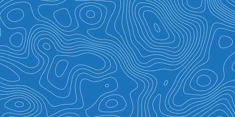 Abstract topographic contour map and geographic mountain relief background design .topography contour map blue wave paper and curve white lines vector background .