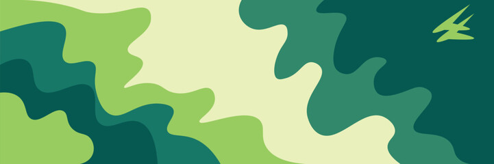 Wavy abstract background. green wavy shape vector illustration for banner, flyer, brochure, presentation and website design