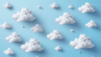 Multiple cloud symbol vector illustration, 2D cloud, 3D cloud, multi-cloud work connected big data AI generated