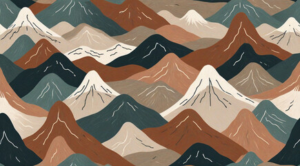 seamless pattern with mountains