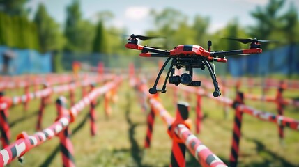 High-speed drone racing through an obstacle course 