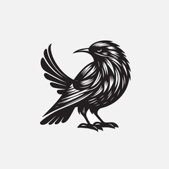 Hand-drawn bird silhouette vector illustration