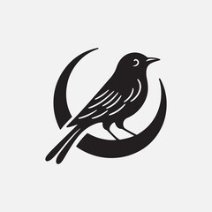 Hand-drawn bird silhouette vector illustration