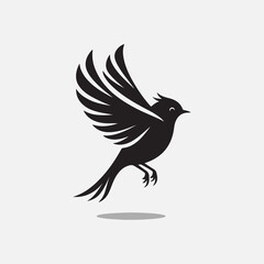 Fototapeta premium Hand-drawn bird silhouette vector illustration