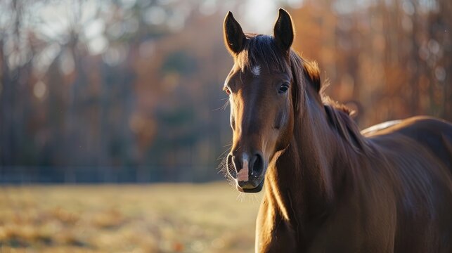 Shallow depth of field background with quarter horse broodmare