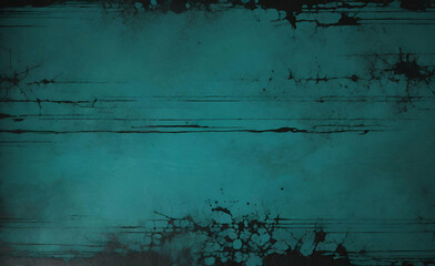 dark blue background texture with black vignette in old vintage grunge textured border design dark elegant teal color wall with light spotlight center	