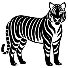 vector silhouette of a Tiger