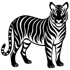 vector silhouette of a Tiger