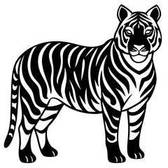 vector silhouette of a Tiger