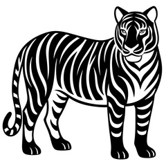 vector silhouette of a Tiger