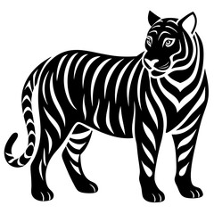 vector silhouette of a Tiger