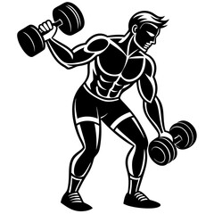 workout vector silhouette on white background