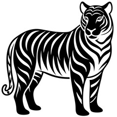 vector silhouette of a Tiger