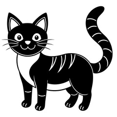 Fototapeta premium cute cat pet animal playing pose style vector silhouette 