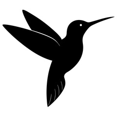 Black hummingbird vector silhouette 